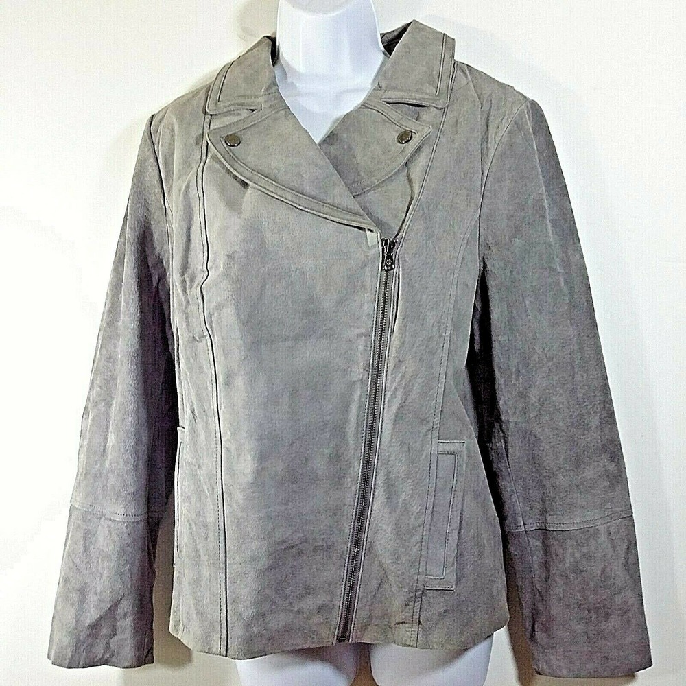 Isaac Mizrahi Live Women's Suede Motorcycle Jacket